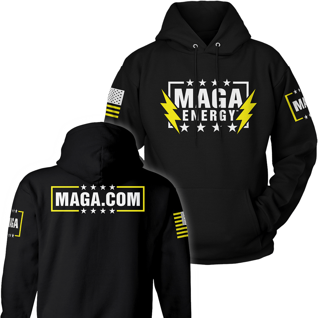 Black / XS MAGA ENERGY SHIRT (YELLOW AND WHITE) Hoodie maga trump