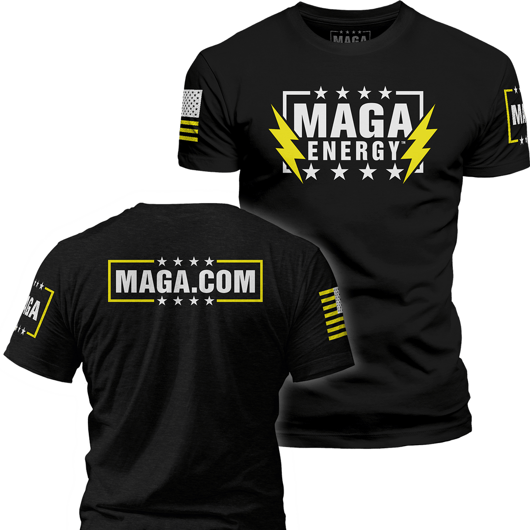 Black / XS MAGA ENERGY SHIRT (YELLOW AND WHITE) maga trump