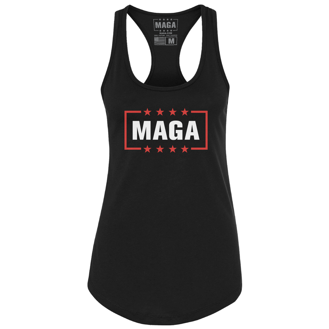 Black / XS MAGA Racerback Tank Top maga trump