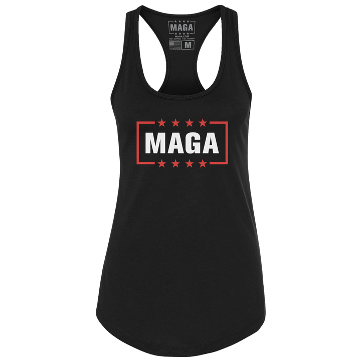 Black / XS MAGA Racerback Tank Top maga trump