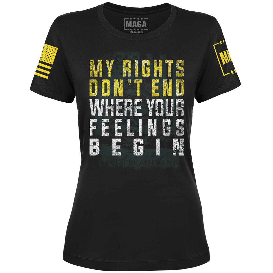 Black / XS My Rights Don't End Ladies Tee maga trump