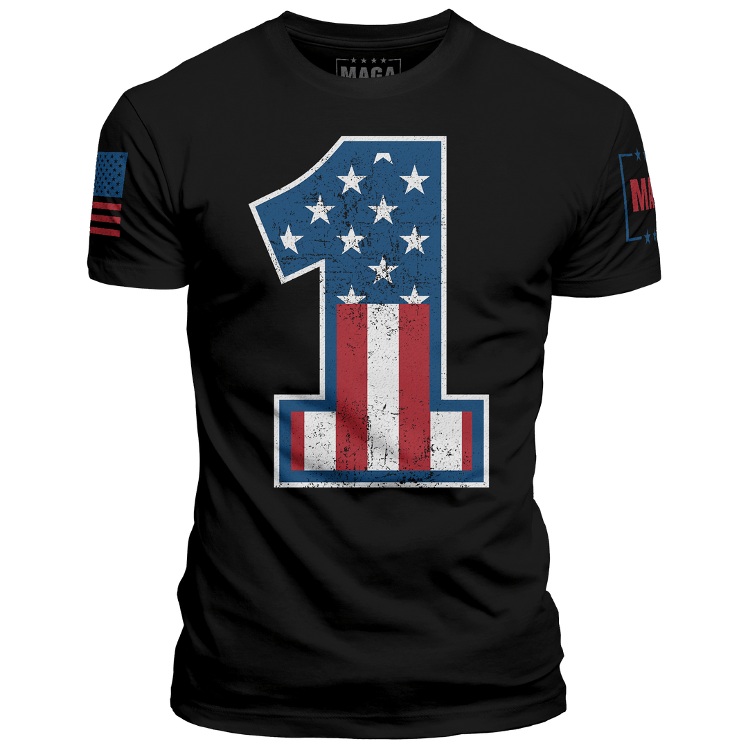 Black / XS Number 1 Flag maga trump