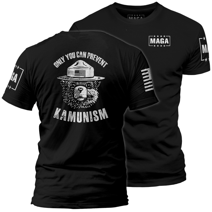 Black / XS Only You Can Prevent Kamunism maga trump