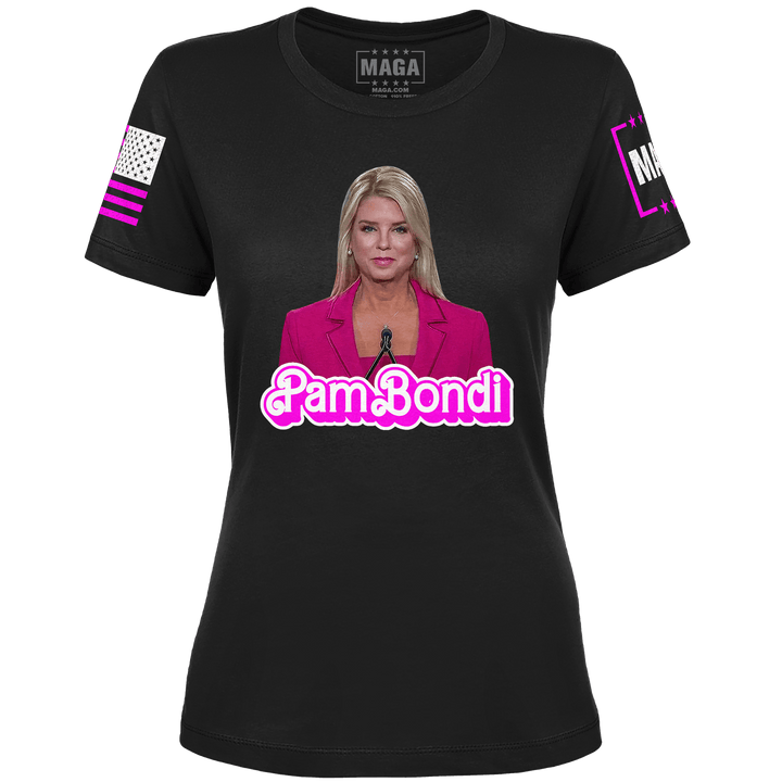 Black / XS Pam Bondi V2 Ladies Tee maga trump