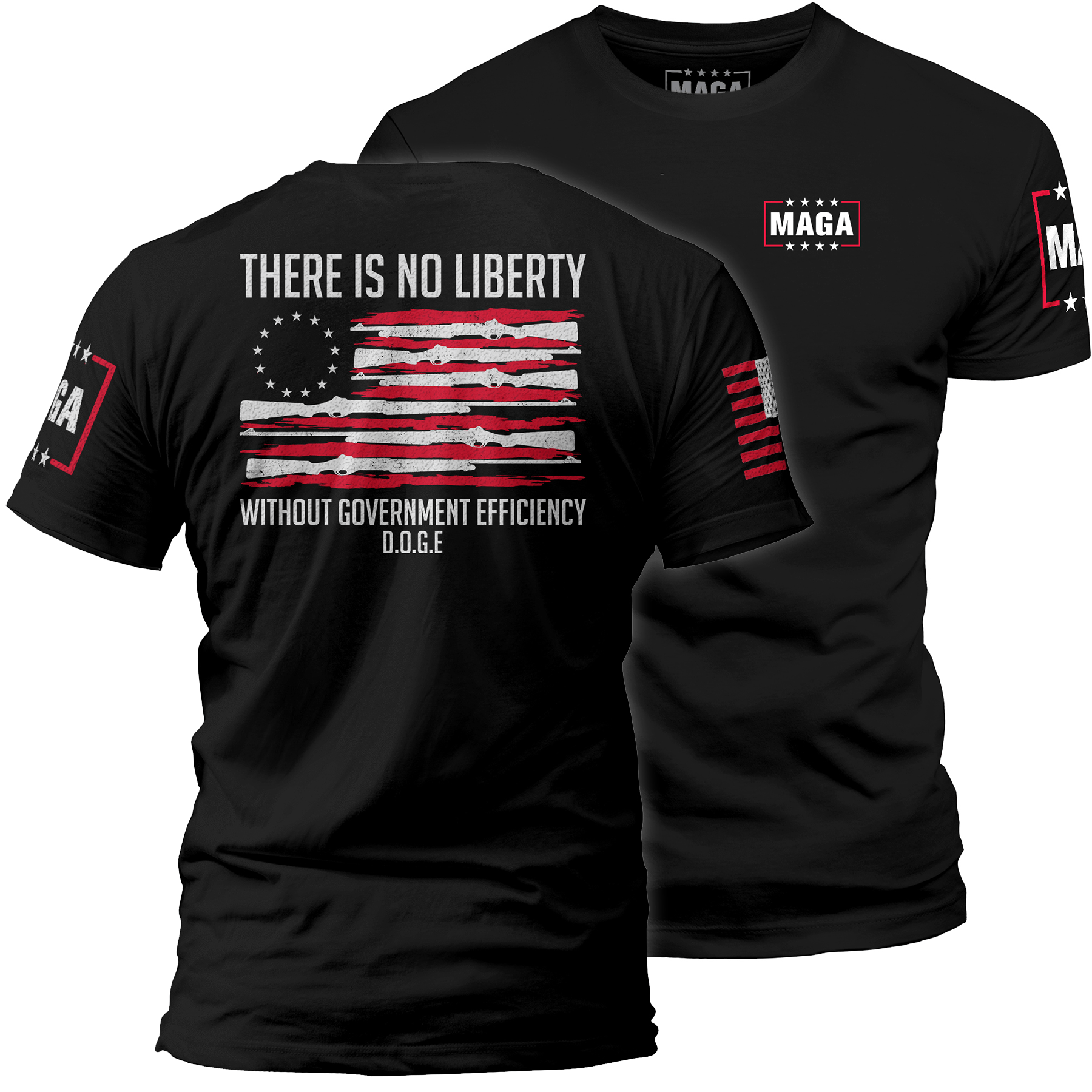 Black / XS There Is No Liberty Without Government Efficiency V1 maga trump