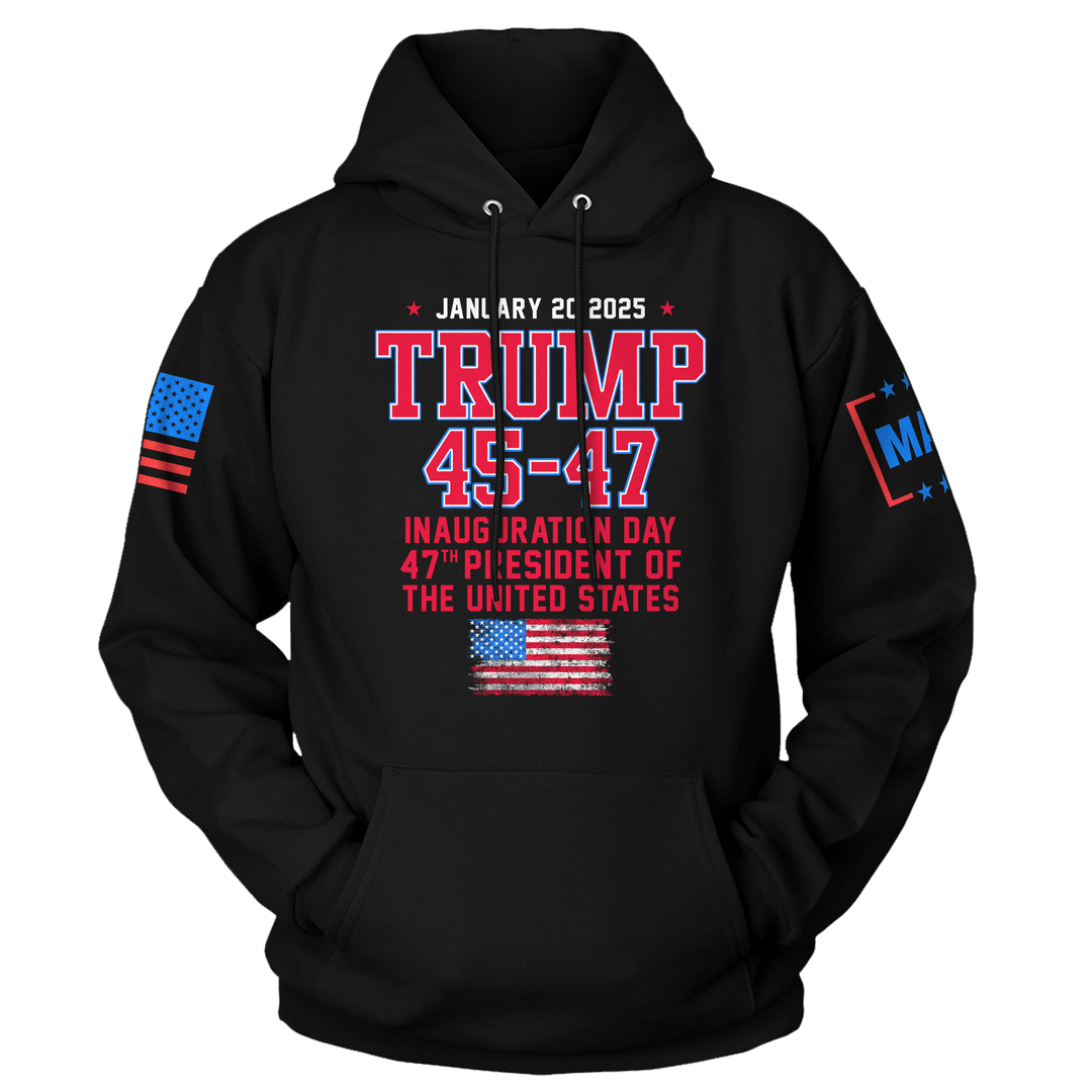 Black / XS TRUMP 45-47 Hoodie maga trump