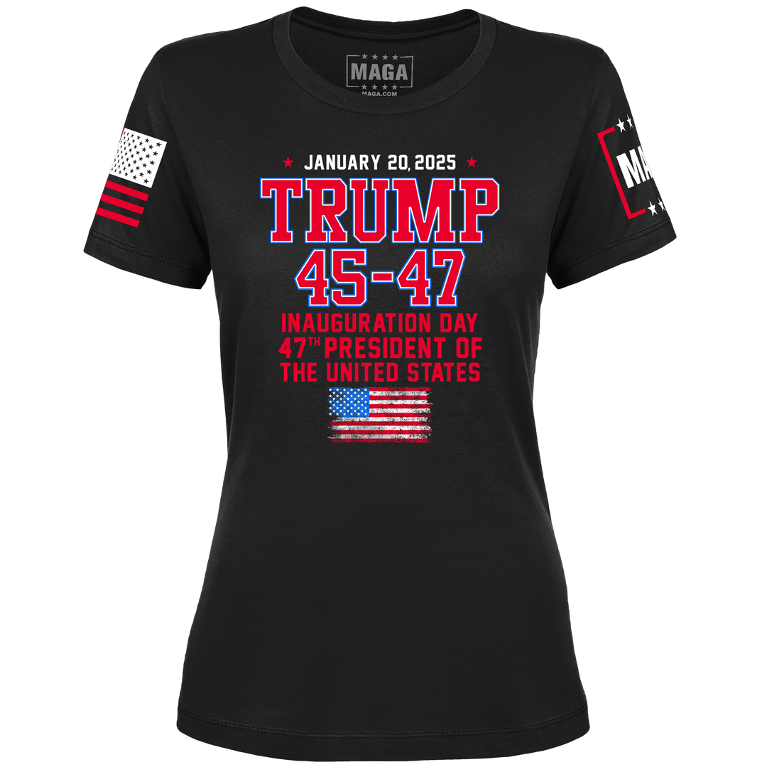 Black / XS TRUMP 45-47 Ladies Tee maga trump