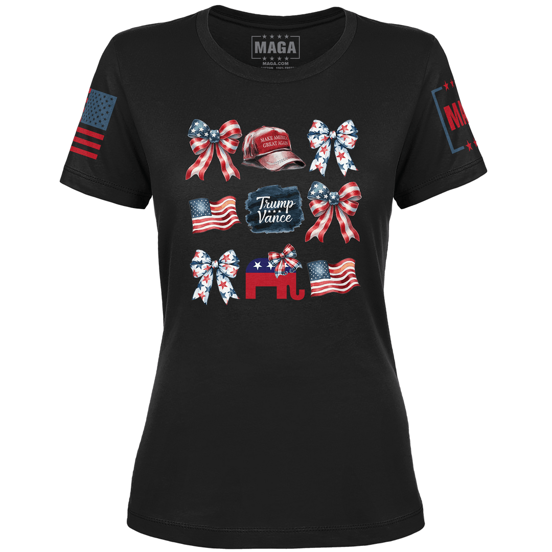 Black / XS Trump Coquette Ladies Tee maga trump