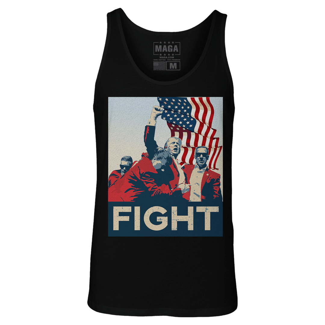 Black / XS Trump Fight Iconic Tank Top maga trump