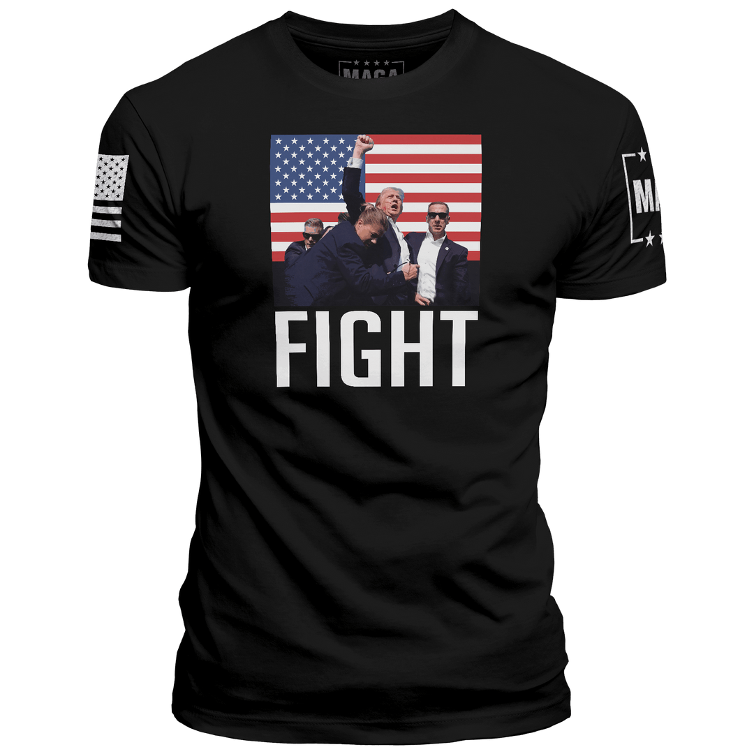 Black / XS Trump Fight Iconic - USA Flag maga trump