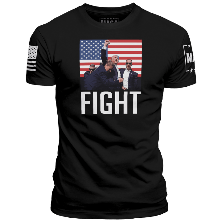 Black / XS Trump Fight Iconic - USA Flag maga trump