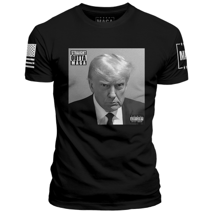 Black / XS Trump Mug Shot - Straight Outta MAGA maga trump