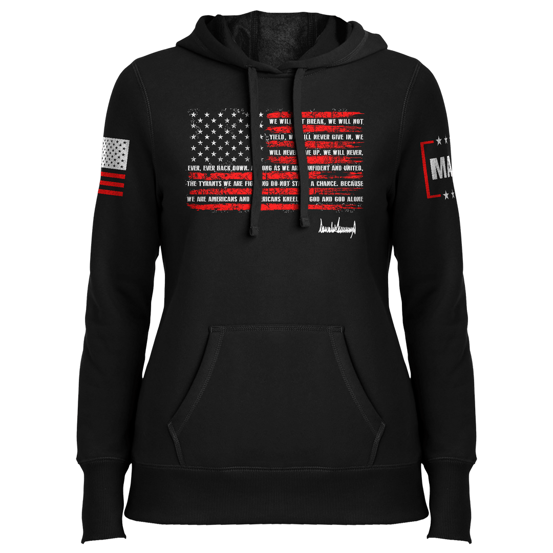 Black / XS Trump Nation Proclamation Ladies Hoodie maga trump