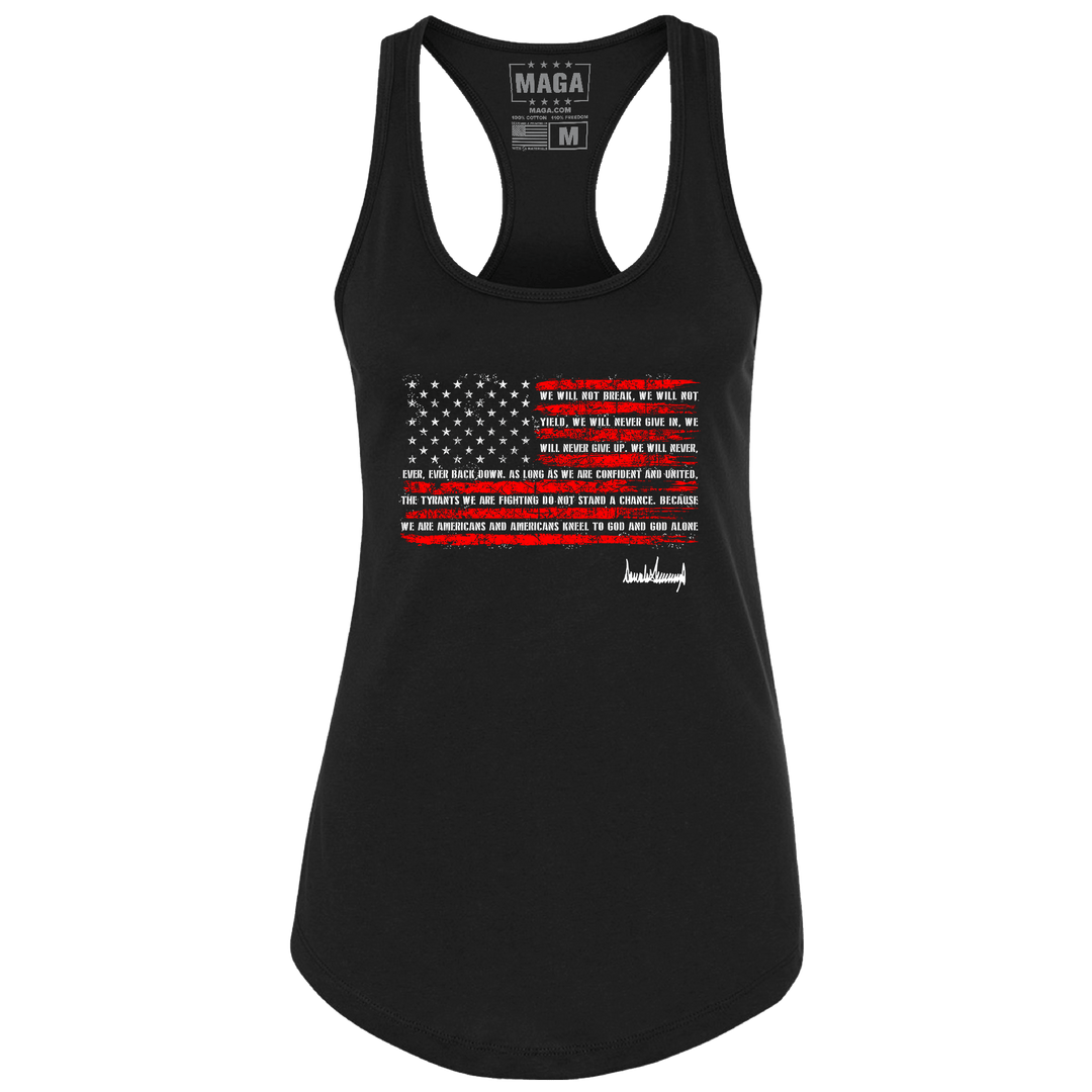 Black / XS Trump Nation Proclamation Raceback Tank Top maga trump