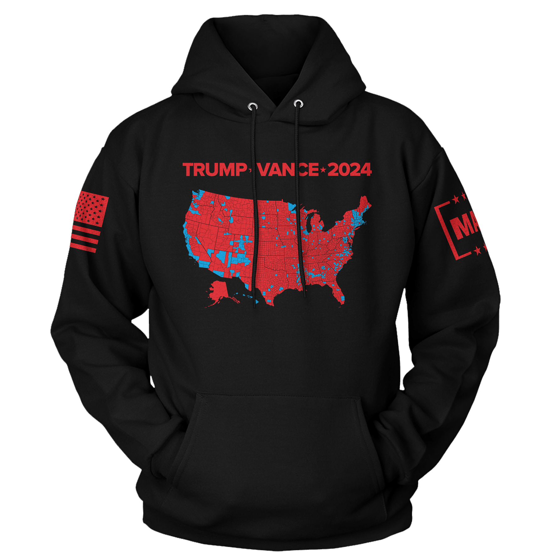 Black / XS Trump Vance 2024 Electoral Map Hoodie maga trump