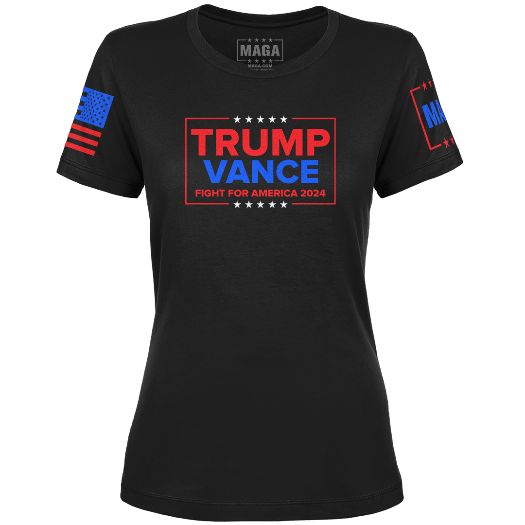 Black / XS Trump Vance - Fight Ladies Tee maga trump