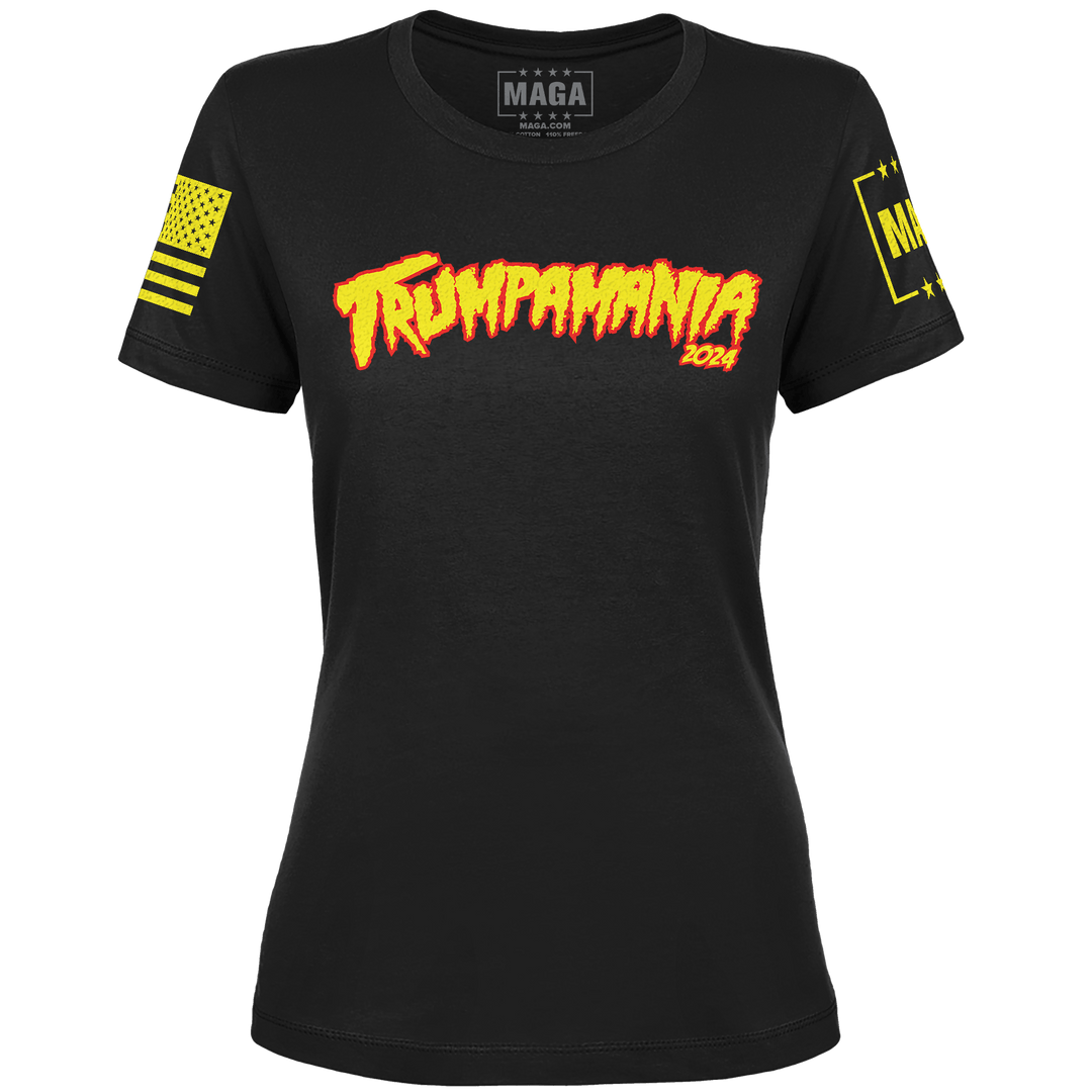 Black / XS Trumpamania 2024 Ladies Tee maga trump