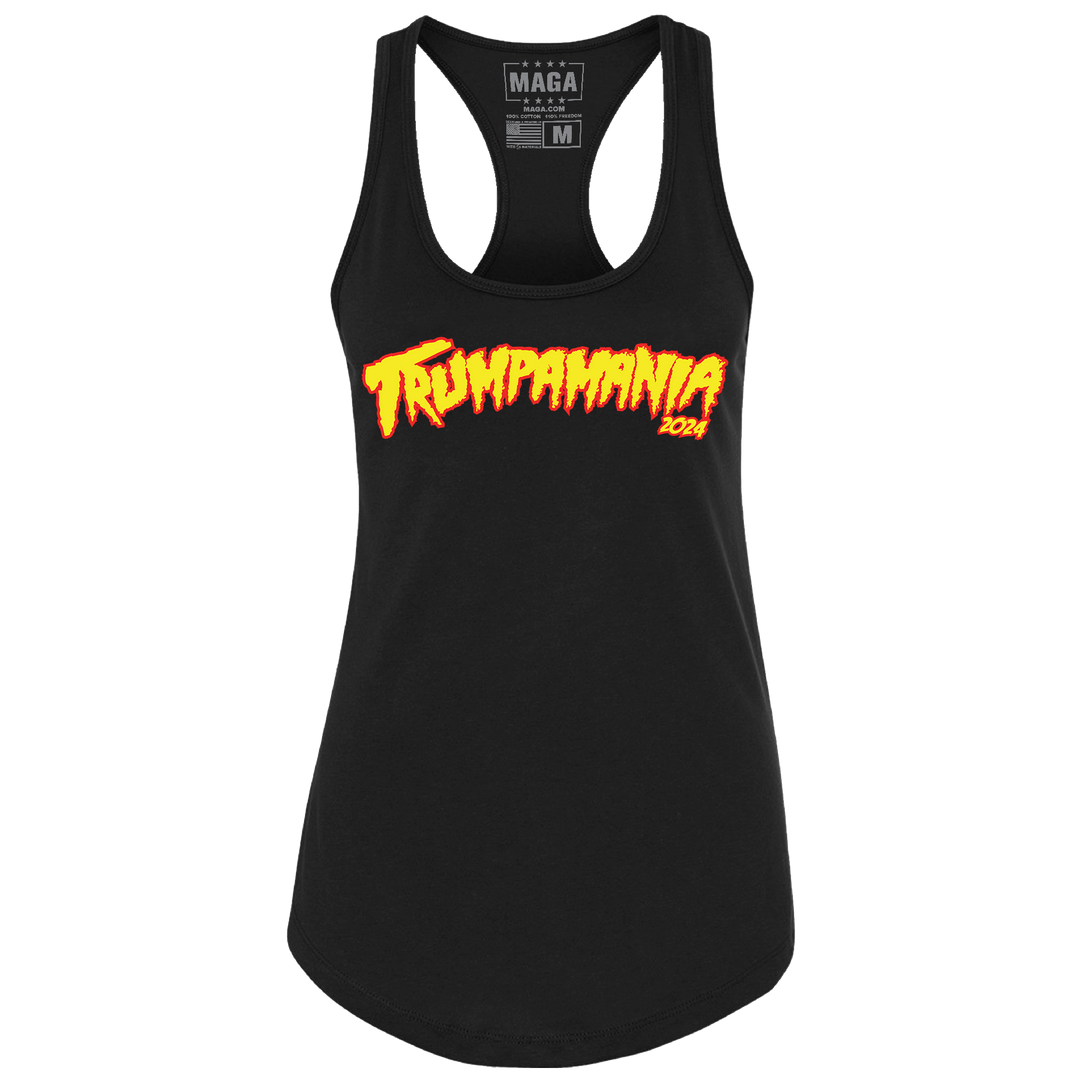 Black / XS Trumpamania 2024 Racerback Tank Top maga trump