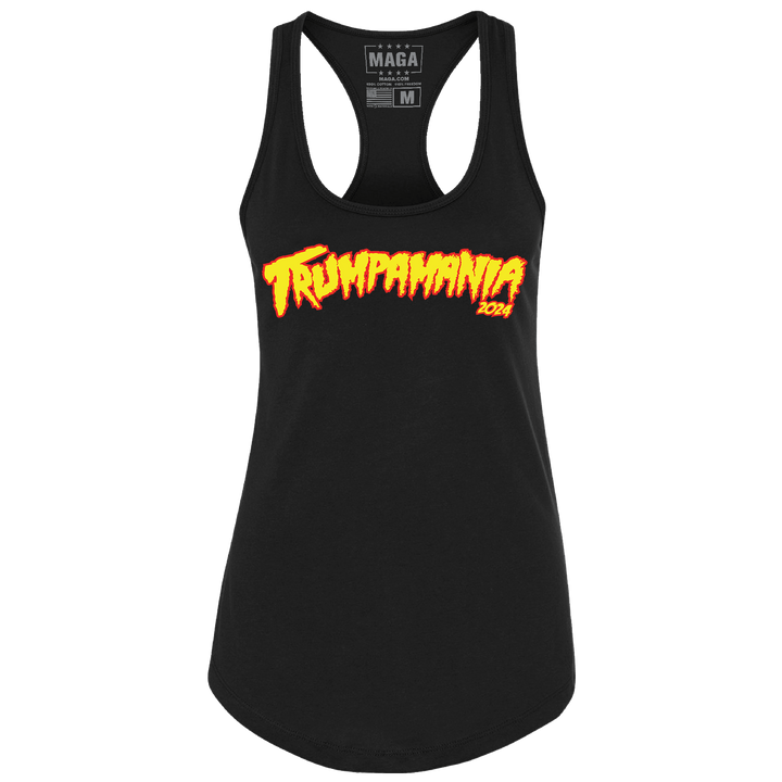 Black / XS Trumpamania 2024 Racerback Tank Top maga trump