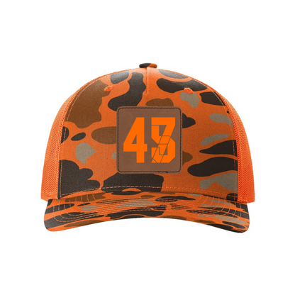 Blaze Duck Camo/Blaze / Orange 4547 Leather Patch Hunting Hats maga trump