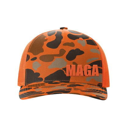 Blaze Duck Camo/Blaze / Orange MAGA Lower Left Blaze Hunting Hats maga trump