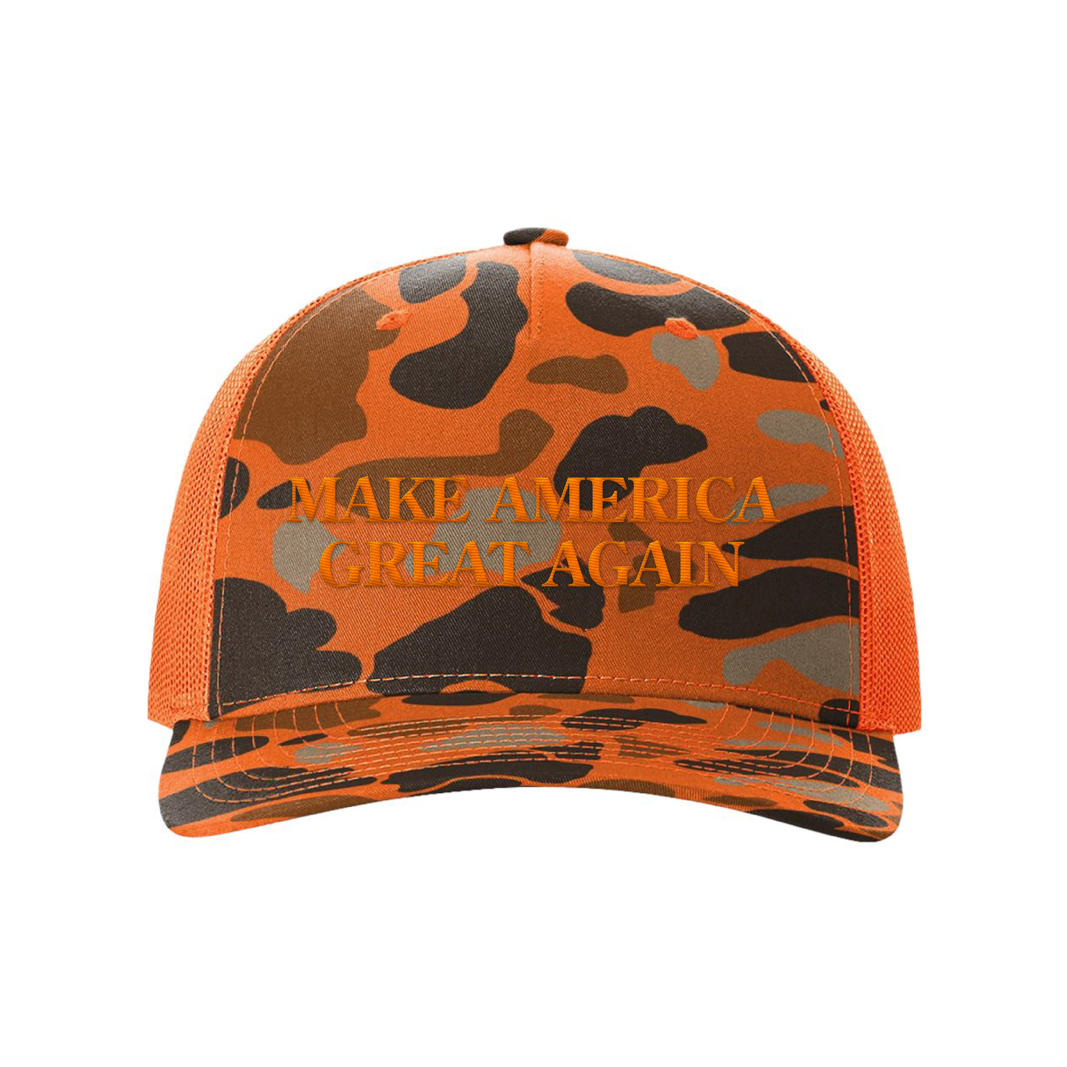 Blaze Duck Camo/Blaze / Orange Make America Great Again Hunting Hats maga trump