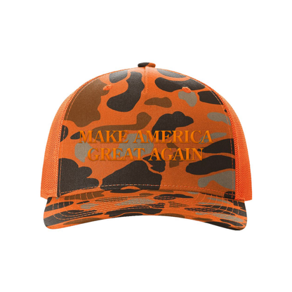 Blaze Duck Camo/Blaze / Orange Make America Great Again Hunting Hats maga trump