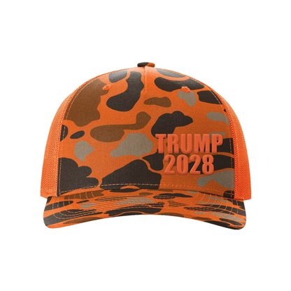 Blaze Duck Camo/Blaze / Orange Trump 2028 Lower Left Blaze Hunting Hats maga trump