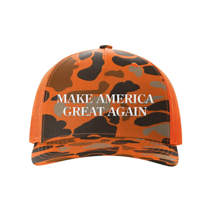 Blaze Duck Camo/Blaze / White Make America Great Again Hunting Hats maga trump