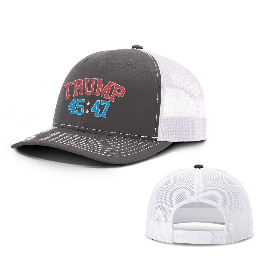 Charcoal/ White / OS Trump 45 47 Trucker Hat maga trump