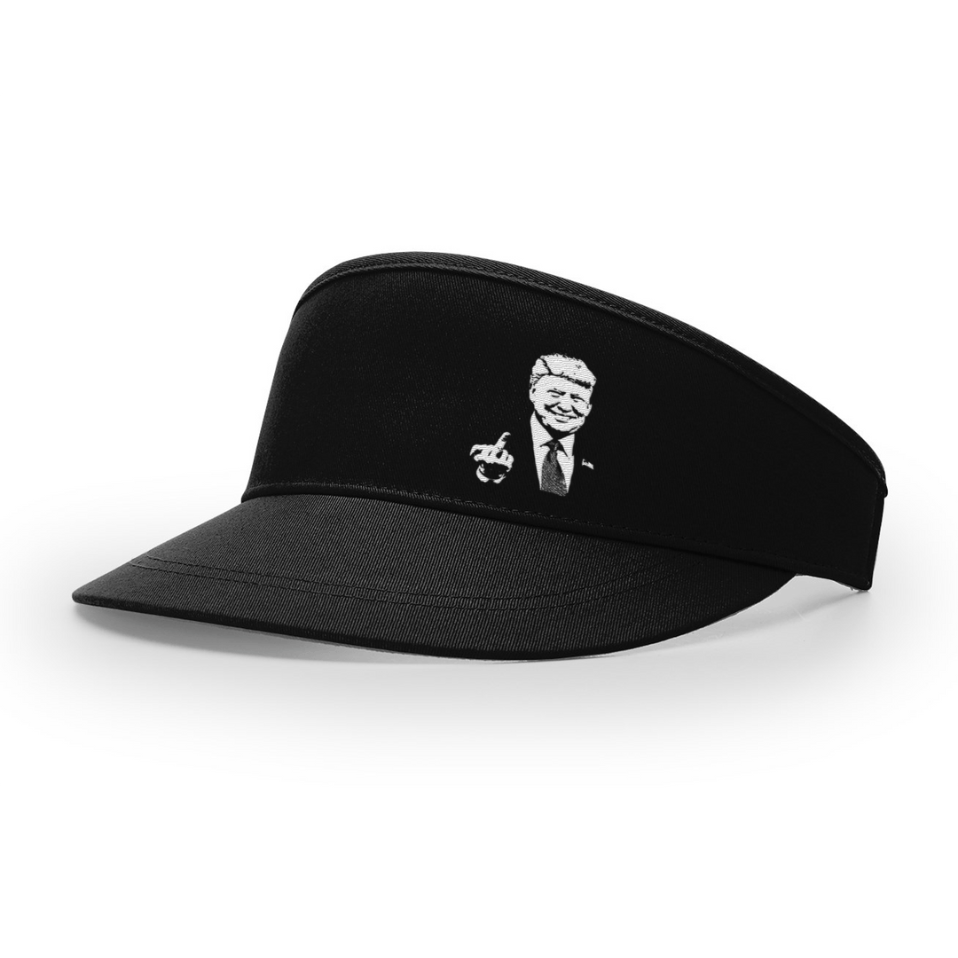 Classic Golf Visor / Black Trump "Flipping the Bird" Visor maga trump