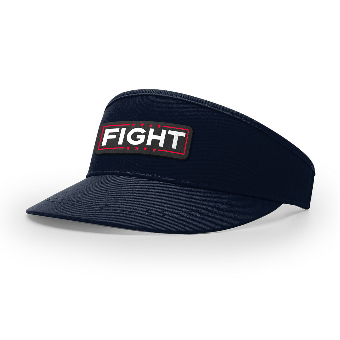 Classic Golf Visor / Navy Fight Leather Patch Visor maga trump