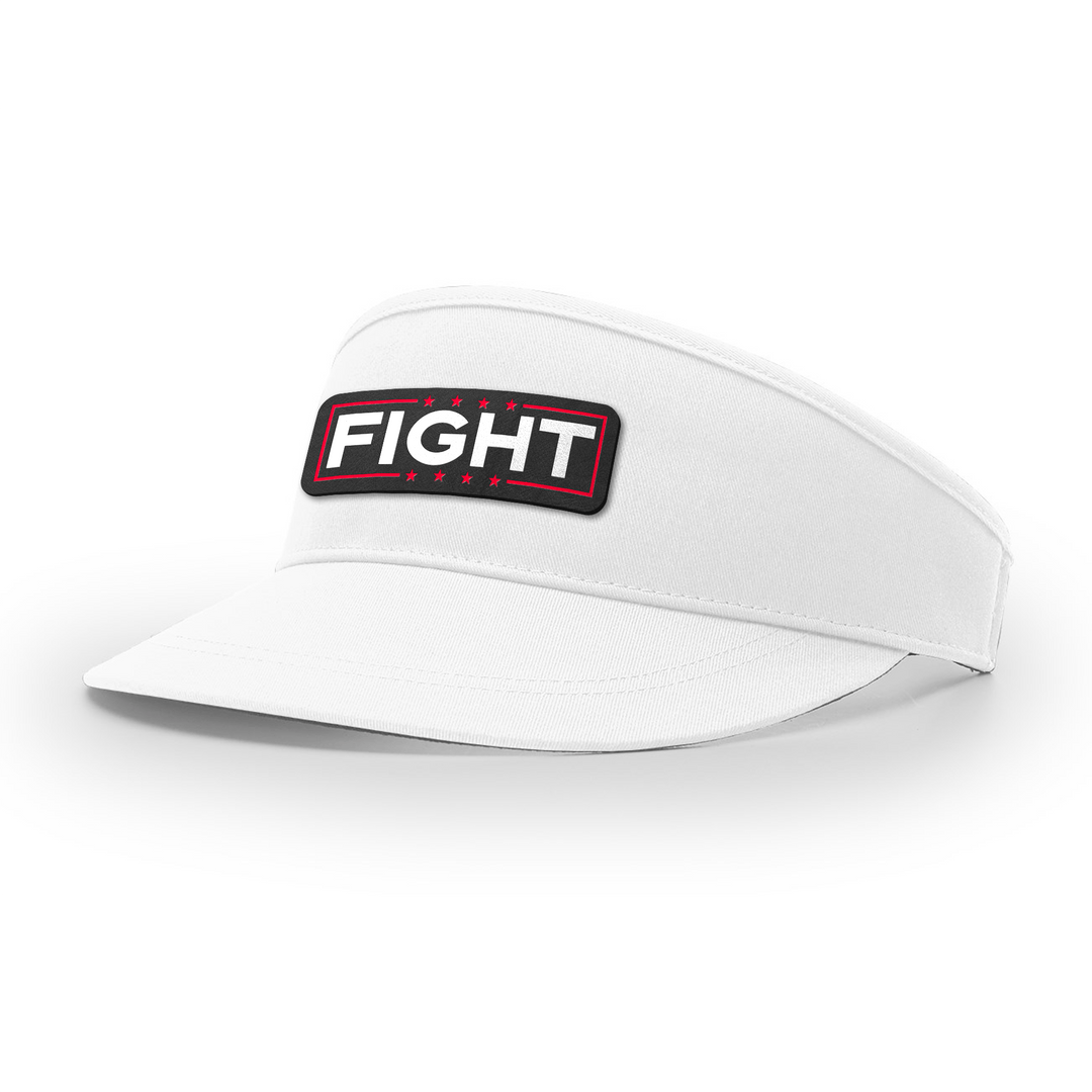 Classic Golf Visor / White Fight Leather Patch Visor maga trump