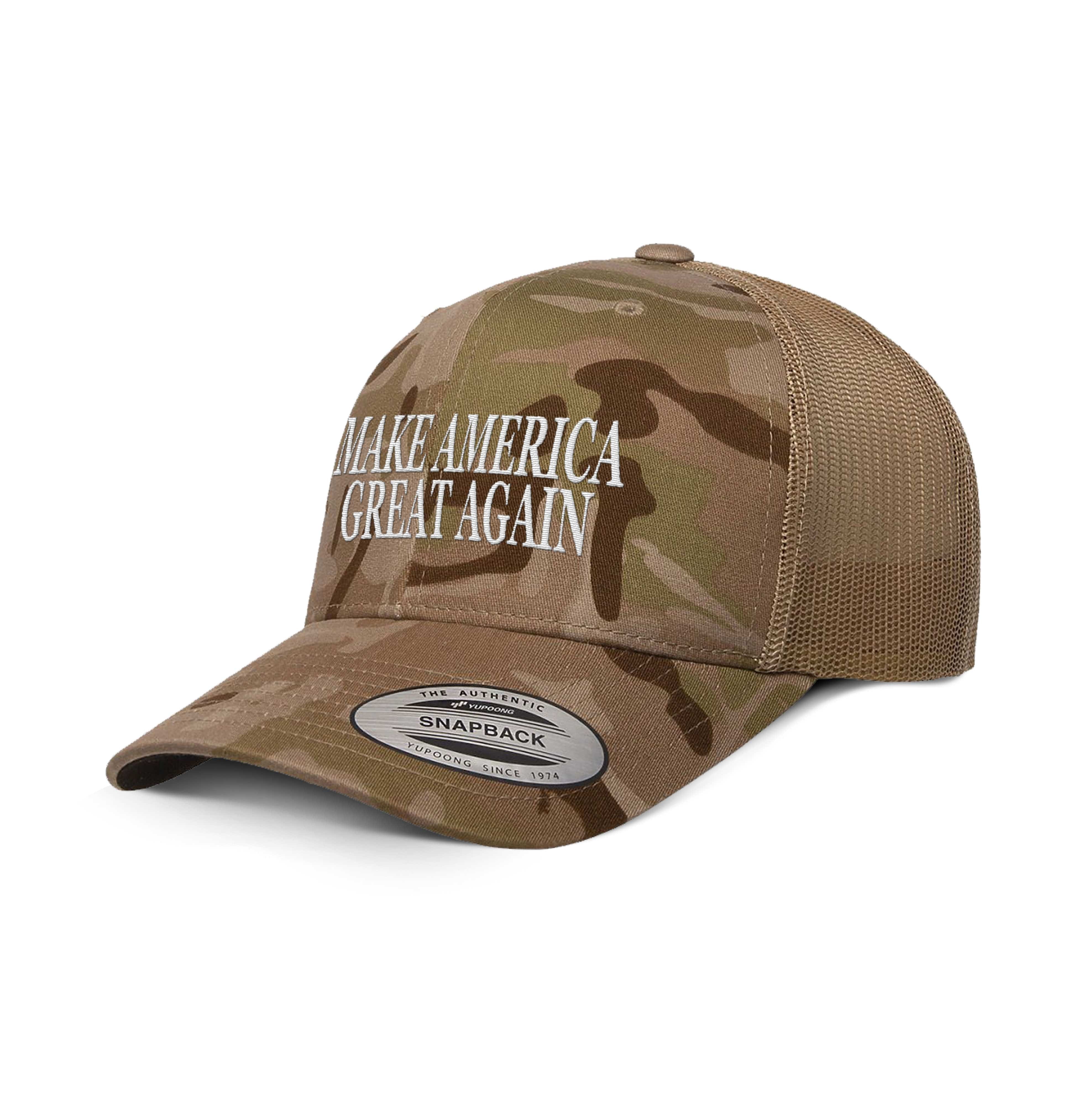 Classics Six-Panel Retro Trucker Cap / Arid Tan / OS Make America Great Again Camo Edition Trucker Hat maga trump