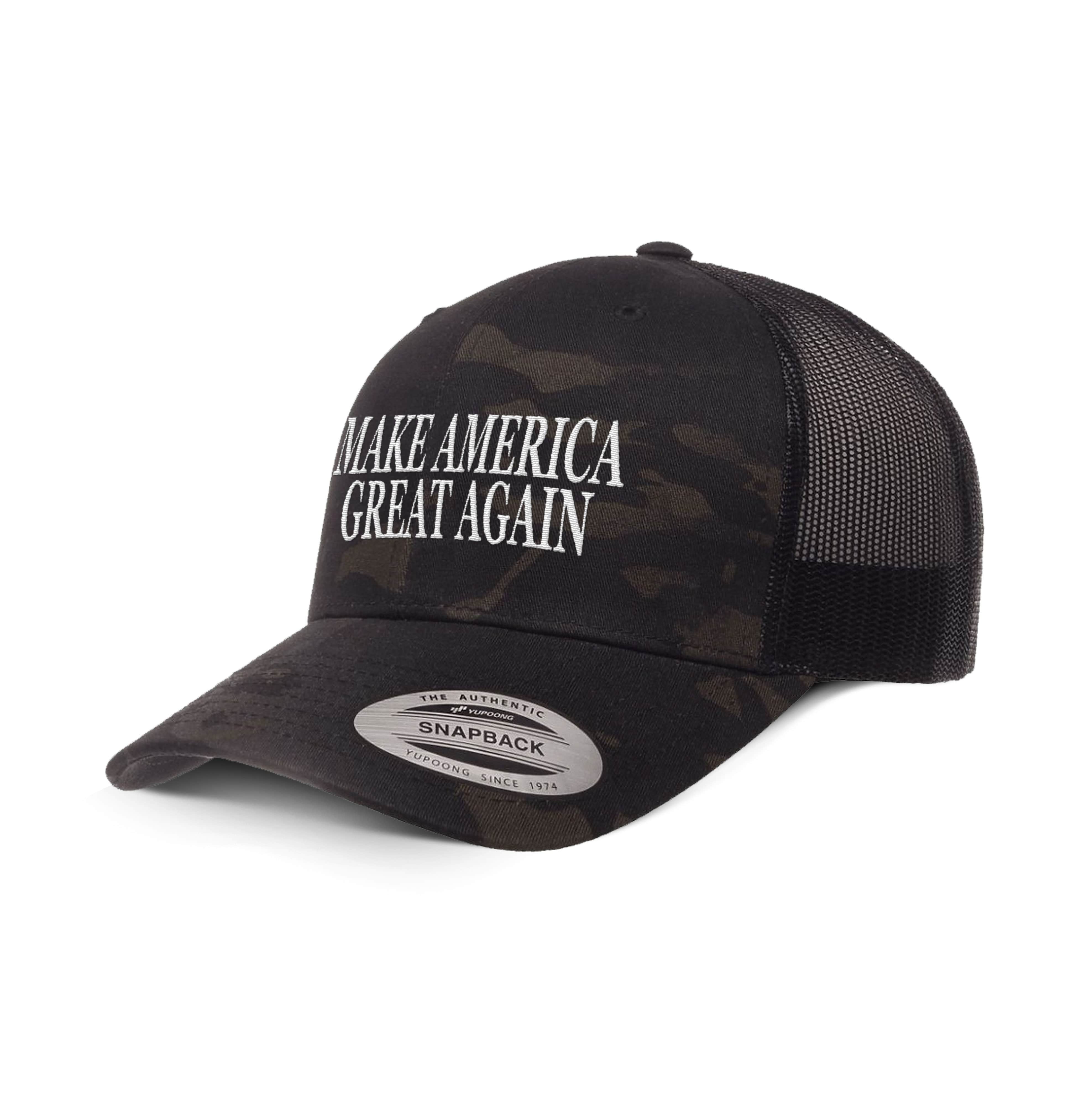 Classics Six-Panel Retro Trucker Cap / Black Multicam / OS Make America Great Again Camo Edition Trucker Hat maga trump