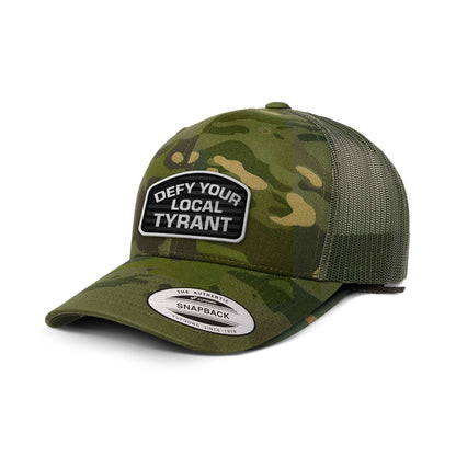 Classics Six-Panel Retro Trucker Cap / Tropic Green / OS Defy Your Local Tyrant Camo Edition Trucker Hat maga trump