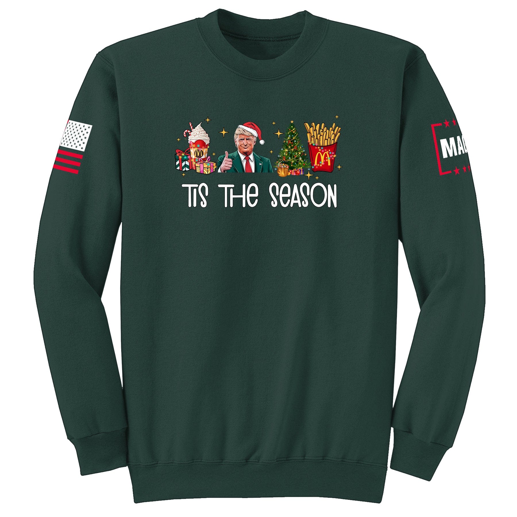 Dark Green / S Tis the season Sweatshirt maga trump