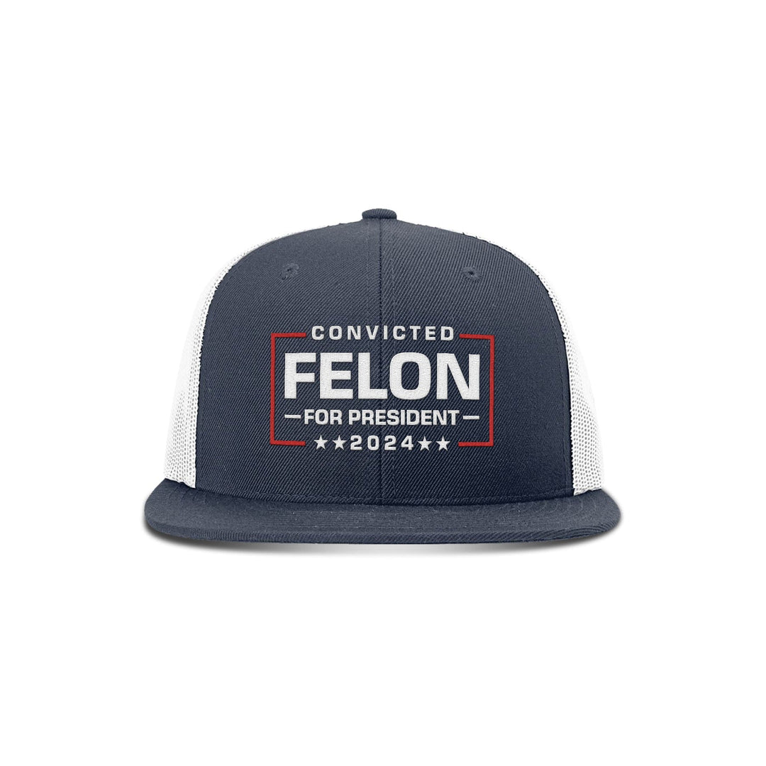 Felon For President Flat Bill Hat maga trump