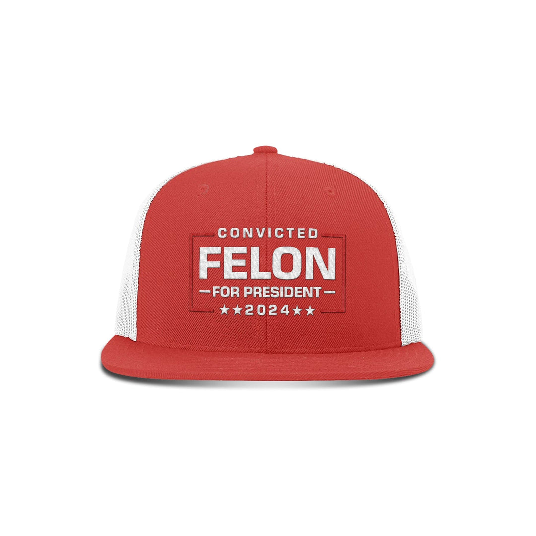 Felon For President Flat Bill Hat maga trump