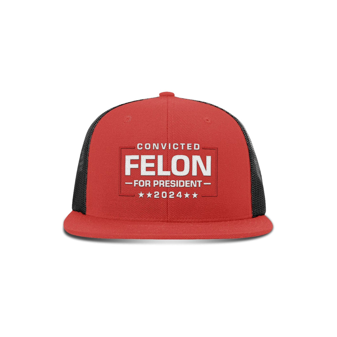 Felon For President Flat Bill Hat maga trump