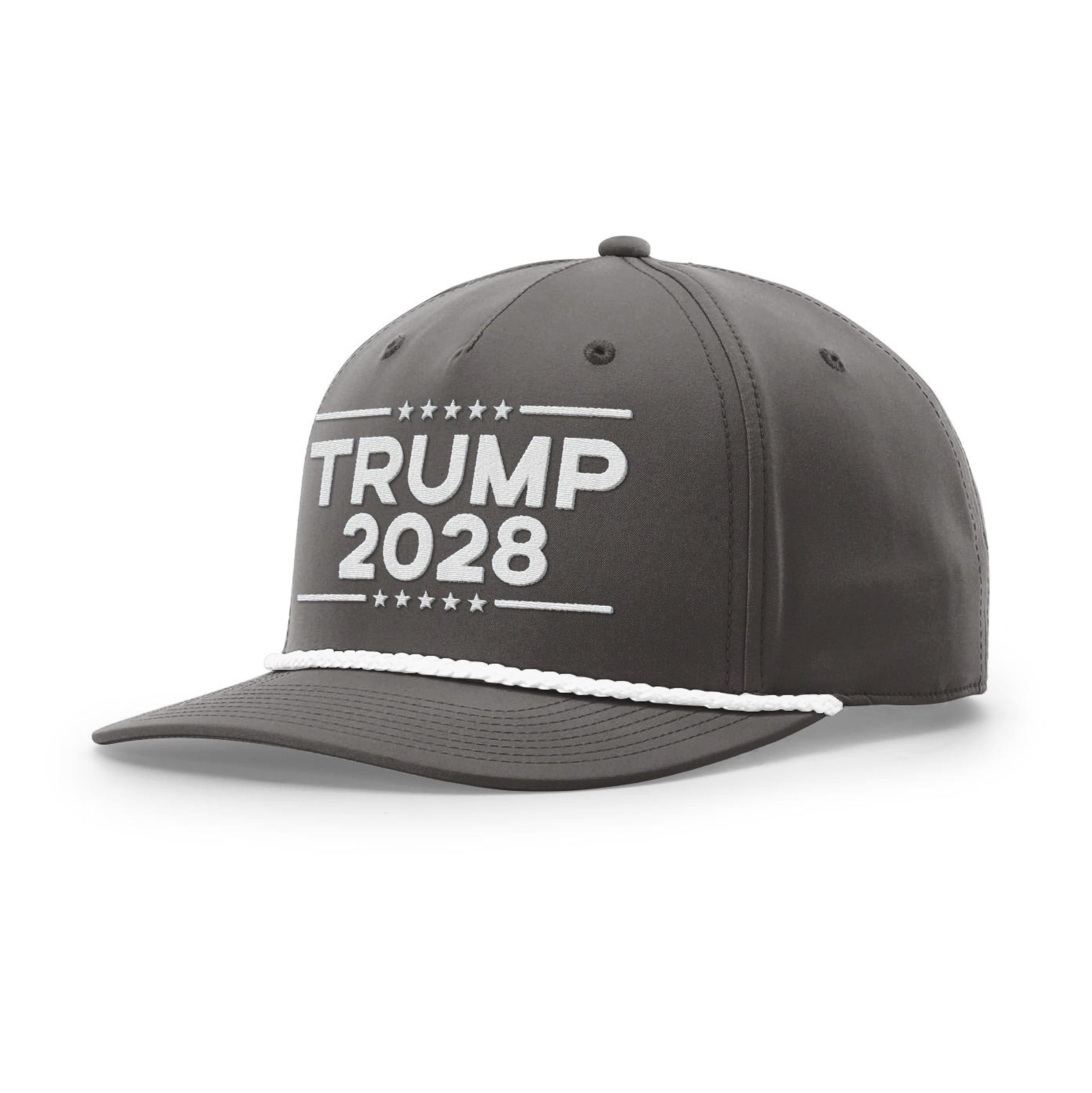 Five Panel Classic Rope / Dark Gray/White / OS Trump 2028 Rope Hat maga trump