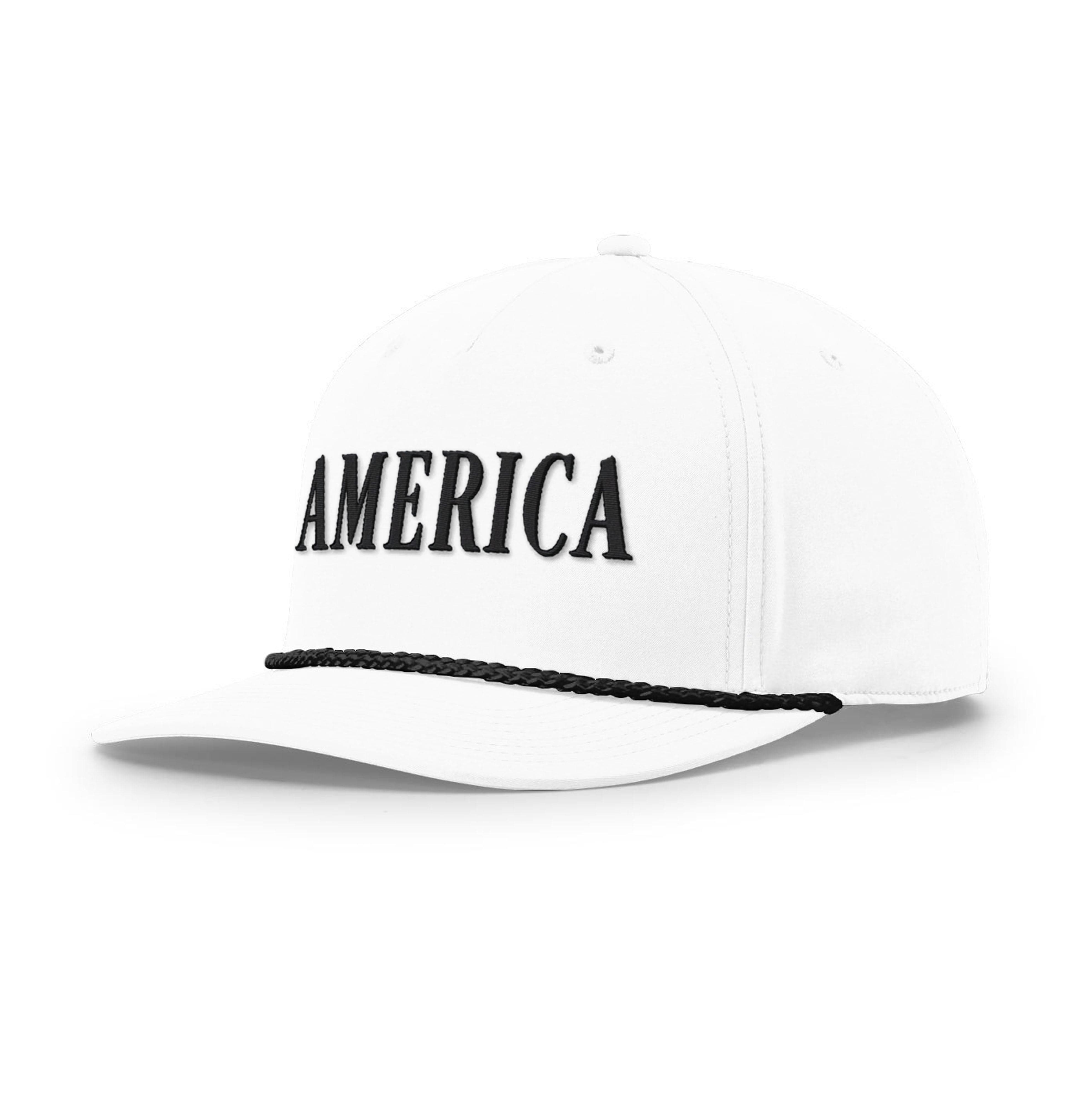 Five Panel Classic Rope / White/Black / OS America Rope Hat maga trump