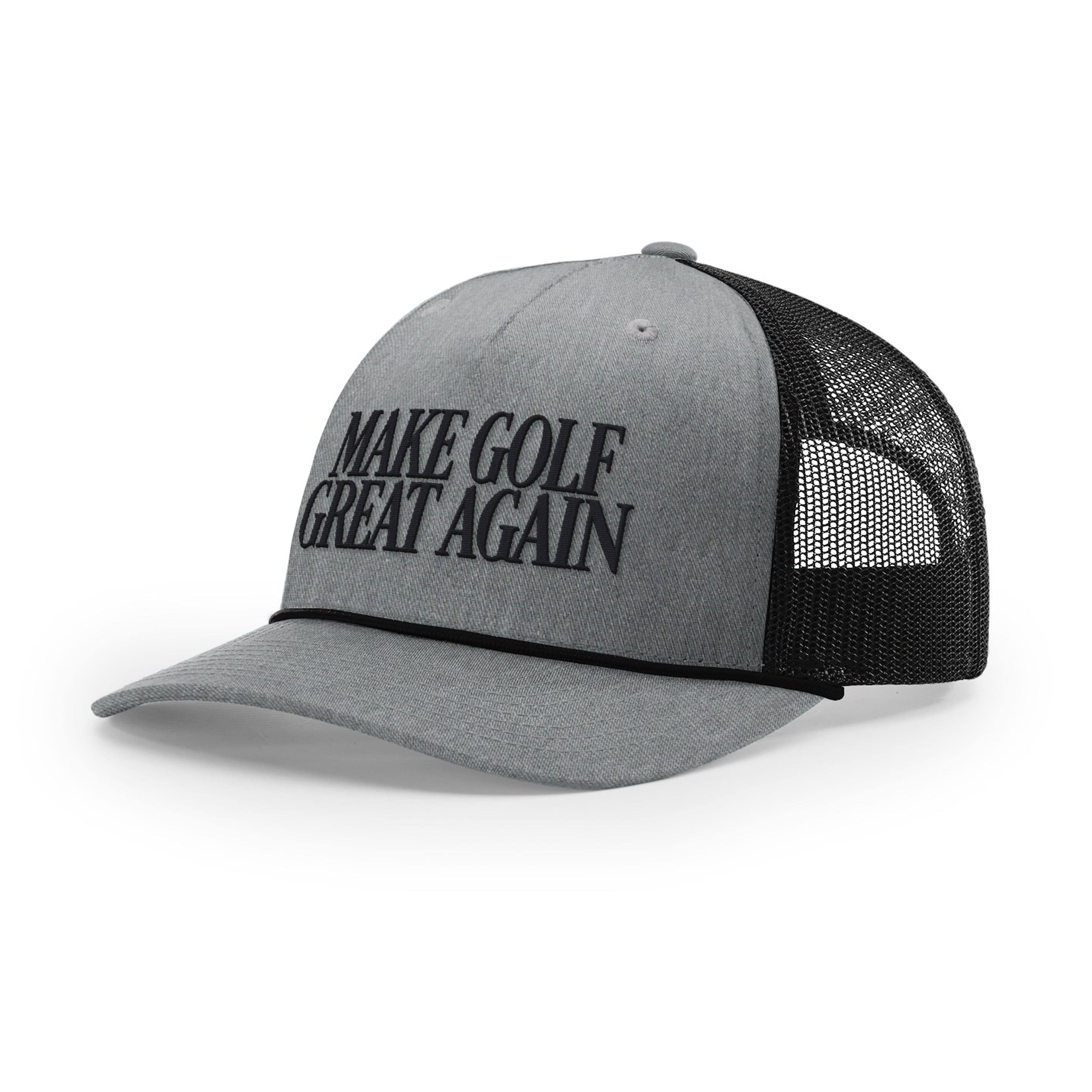 Five Panel Trucker with Rope / Heather Gray/Black / OS Make Golf Great Again Rope Trucker Hat maga trump