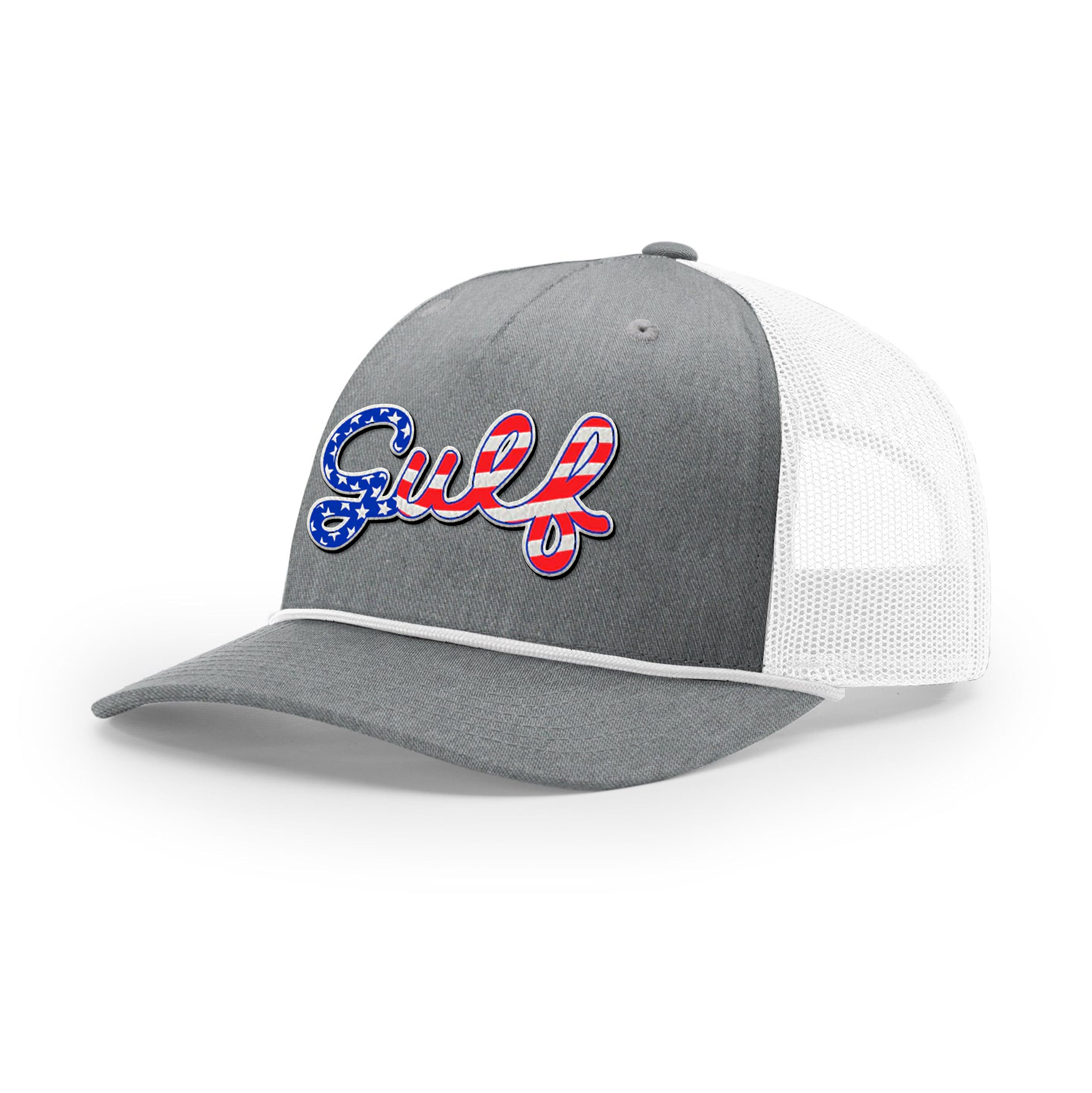 Five Panel Trucker with Rope / Heather Gray/White / OS Gulf of America Rope Trucker Hat maga trump