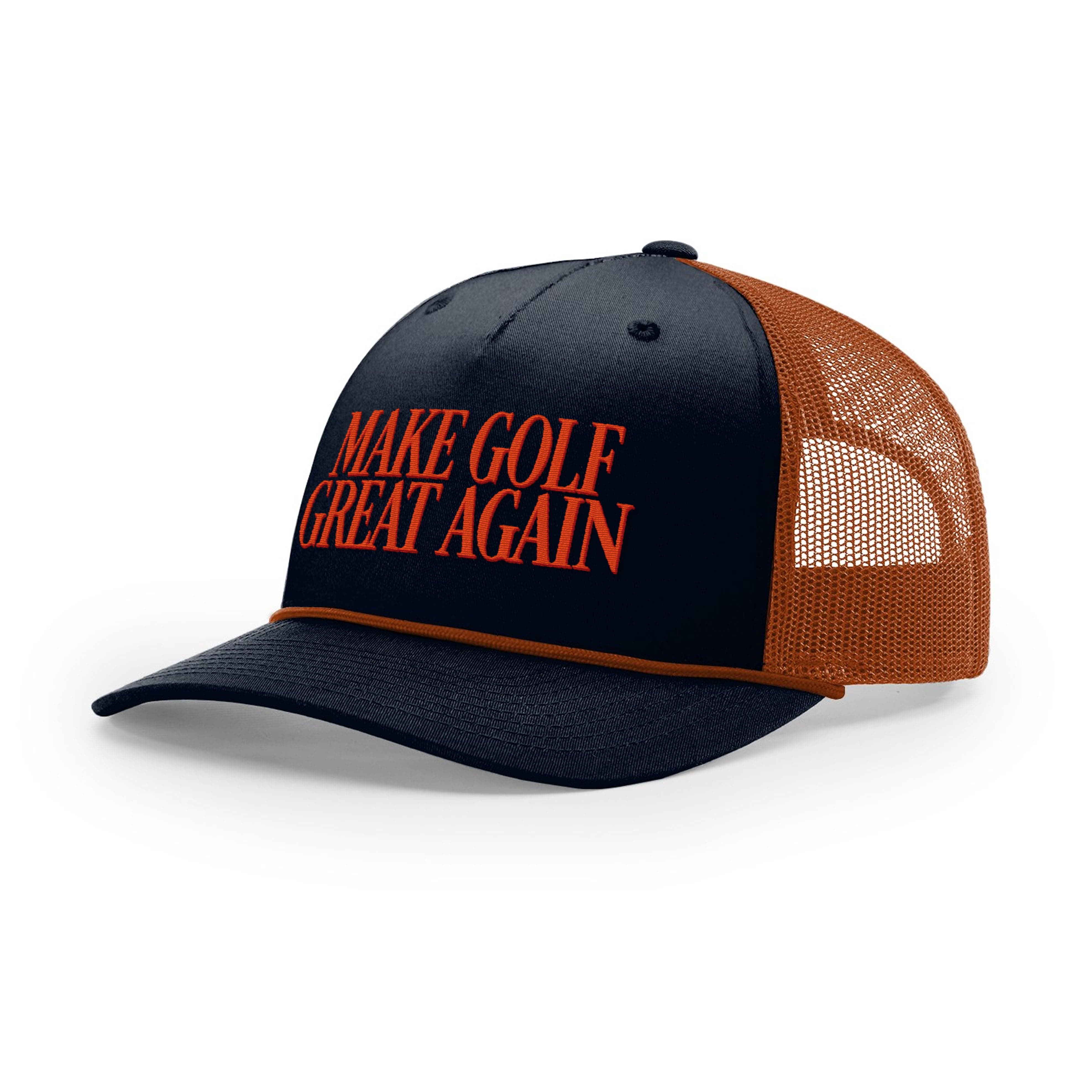 Five Panel Trucker with Rope / Navy/Orange / OS Make Golf Great Again Rope Trucker Hat maga trump