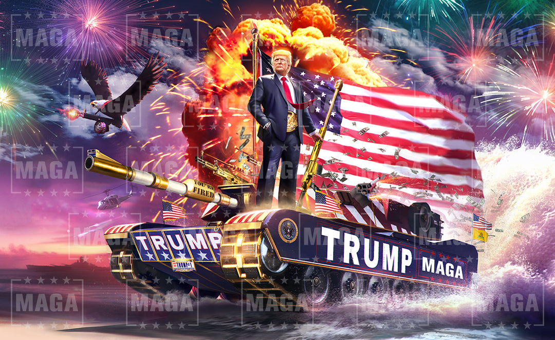 Trump Tank 2016 Re-mastered Flag - Double Sided