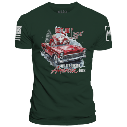 Forest Green / XS Trump and Santa - Get in Loser maga trump