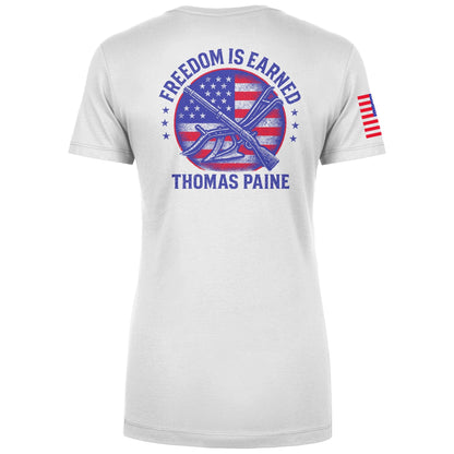 Freedom is Earned Ladies Tee maga trump