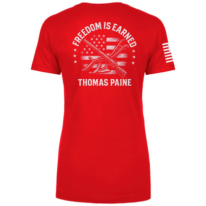 Freedom is Earned Ladies Tee maga trump