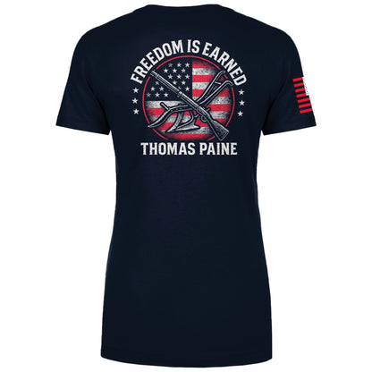 Freedom is Earned Ladies Tee maga trump